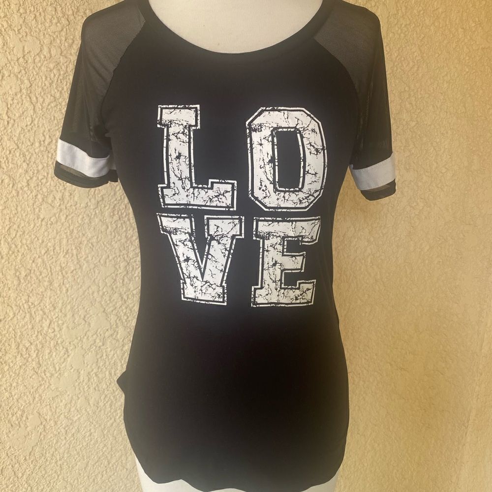 No Comment Girls T-Shirt Love Graphic Short Sleeve Black M (10-12)
